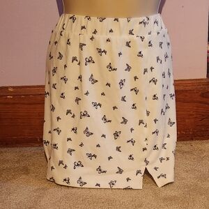Black and White butterfly mini skirt